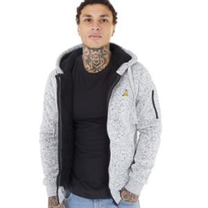 Brave Soul Mens Rackham Zip Hoodie Grey