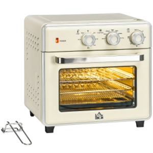 HOMCOM 20L 90-230℃ Mini Electric Oven - Cream