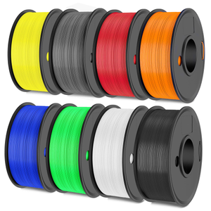 8 Colours PLA+ 3D Filament 1.75mm Combo Pack (Black+White+Grey+Red+Green+Blue+Orange+Yellow) - 0.25KG/Colour, total 2KG