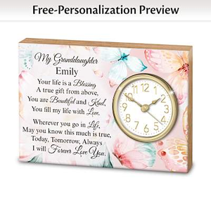 My Granddaughter, My Blessing Personalized Clock