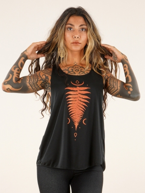 'Débardeur imprimé "Shartiva" - Noir et orange'