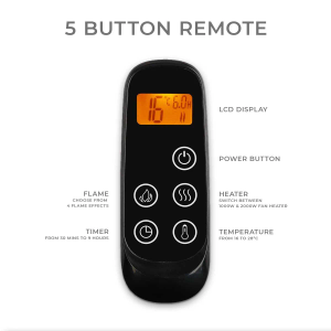 Electric Fire Remote Control - 5 Button