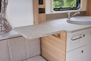 Kitchen Worktop Extension Flap Kit - Warm Grey Marble