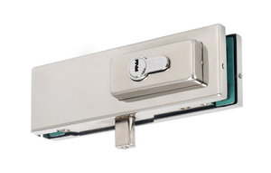 Glass Door Corner Patch Lock Satin Stainless Finish