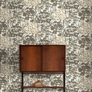 Grandeco Ciara Hisae Floral Beige/Black Wallpaper - A63001