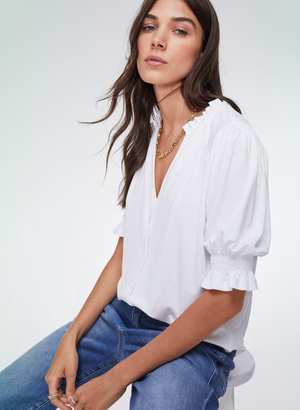 Noa Short Sleeve Blouse - UK 12 | EU 38 | US 08 / Pure White