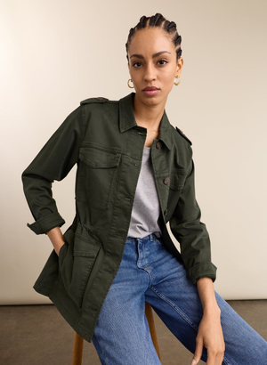Drake Organic Cotton Utility Jacket - UK 12 | EU 38 | US 08 / Deep Khaki