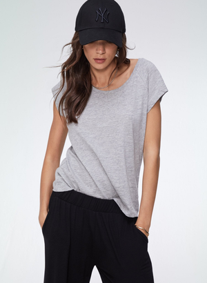 Catherine Organic Cotton Top - 8 (UK Size 8) / Grey Marl