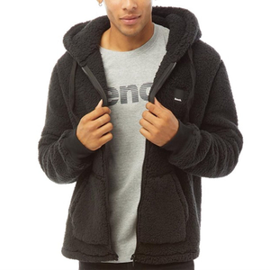 Bench Mens Tommy Borg Full Zip Teddy Bear Fleece Jacket - M / Black