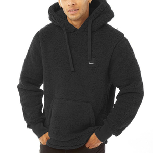 Bench Mens Jerry Borg Pullover Teddy Bear Fleece Hoodie - M / Black