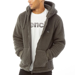 Bench Mens Tommy Borg Full Zip Teddy Bear Fleece Jacket - XL / Charcoal