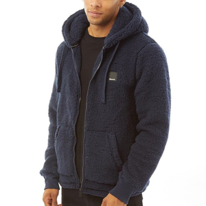 Bench Mens Tommy Borg Full Zip Teddy Bear Fleece Jacket - XL / Navy