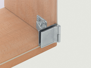 170 degree Glass Door Hinge Set for Inset Doors  Polished Chrome Plate