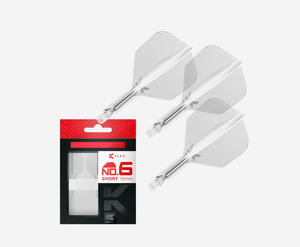 Target Darts K-Flex Clear Medium No.6 Shape Integrated Dart Flight and Shaft Set (Pack of 3)