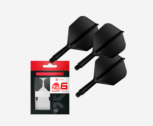 Target Darts K-Flex Black Intermediate No.6 Shape Integrated Dart Flight and Shaft Set (Pack of 3)