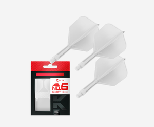 Target Darts K-Flex White Intermediate No.6 Shape Integrated Dart Flight and Shaft Set (Pack of 3)