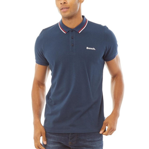 Bench Mens Gruff Short Sleeve Twin Tipped Polo Shirt - L / Navy - L / Navy