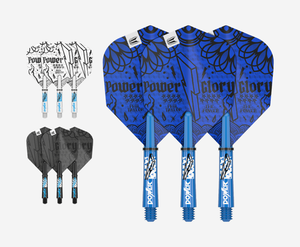 Target Darts Phil Taylor Ink Blue Pro.Ultra No.6 Shape Dart Flights and Short Dart Shafts Bundle