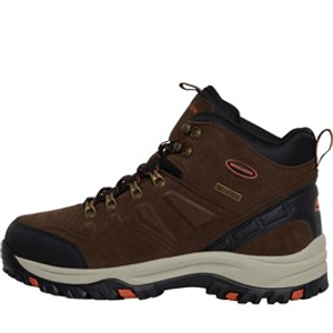 SKECHERS Mens Relment Pelmo Waterproof Walking Boots Dark Brown