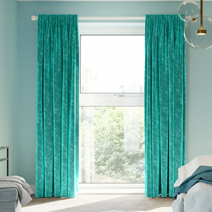Caen Chenille, Aqua - Made to Measure Curtains