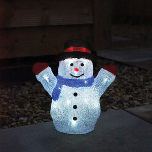 27cm Acrylic Snowman Battery Outdoor Christmas Figure