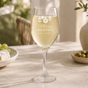 Bauble Engraved Wine Glass