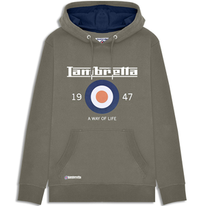 Lambretta Mens Target Pullover Hoodie - L / Khaki