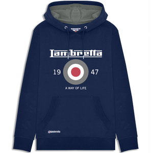Lambretta Mens Target Pullover Hoodie - XL / Navy