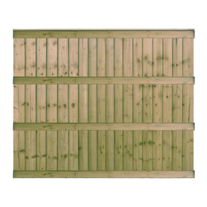 6FT x 5FT Ultra Heavy Duty Closeboard Fence Panel - Pressure Treated Green/Natural