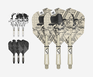 Target Darts Dimitri Van den Bergh Ink Sand Pro.Ultra No.6 Shape Dart Flights and Short Dart Shafts 