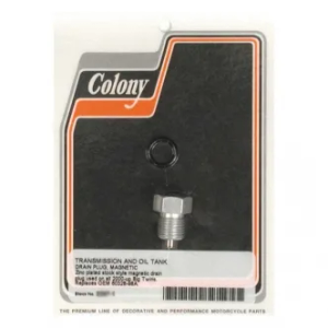 Colony Oil Drain Plug Magnetic OEM Style Hex Allen, 1/2-20 Threaded in Zinc Finish For 2000-2023 Harley Davidson Models (2297-1)