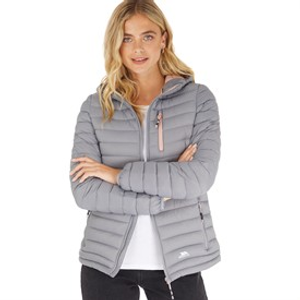 Trespass Womens Lenka Padded Hooded Jacket Platinum/Antique Rose
