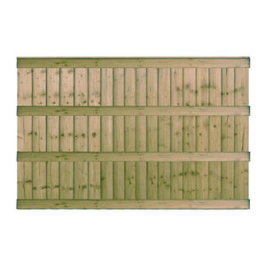 6FT x 4FT Ultra Heavy Duty Closeboard Fence Panel - Pressure Treated Green/Natural