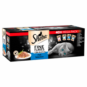SHEBA Fine Flakes Fish in Jelly Pouch, 40x85g