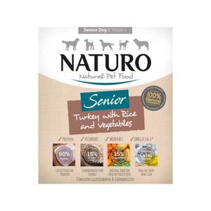 NATURO Senior Turkey &amp; Rice Dog Food Tray, 400G
