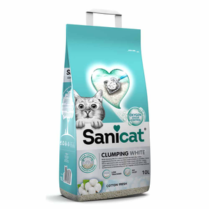 SANICAT Clumping White Cotton Fresh, 10-Litre