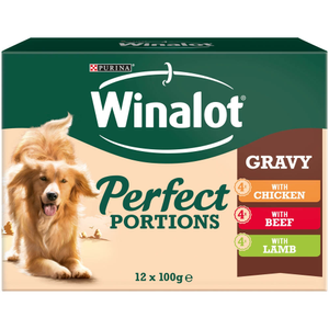 WINALOT Wet Dog Food Pouches Mixed in Gravy 12x100g