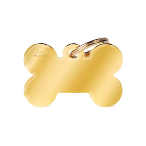 MY FAMILY Big Bone Golden Brass ID Tag
