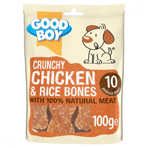 GOOD BOY Crunchy Chicken &amp; Rice Bones, 100g