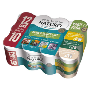 NATURO Grain Free Poultry Dog Food Cans, Variety Pack x 12