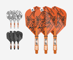 Target Darts Raymond van Barneveld Ink Orange Pro.Ultra No.6 Shape Dart Flights and Intermediate Dar