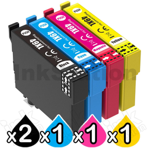 5 Pack Compatible for Epson 49XL High Yield Ink Cartridges Combo C13T10F192 - C13T10F492 [2BK, 1C, 1M, 1Y]