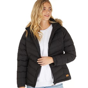 Trespass Womens Nadina Padded Waterproof Hooded Jacket Black/Black