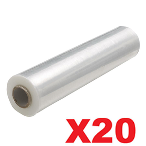 20 x Stretch Hand Pallet Wrap 500mm x 400M 25MIC Shrink Wrap - Clear