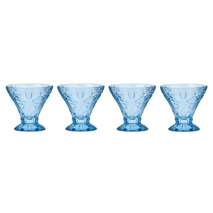 A.Trends - Palm Tree Cocktail Glass Set Blue 270ml 4pce