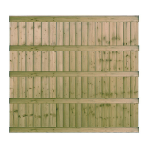 6FT x 5FT 6 Inch Ultra Heavy Duty Closeboard Fence Panel - Pressure Treated Green/Natural
