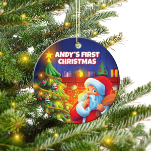 First Christmas Round Porcelain Ornament