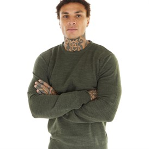 Brave Soul Mens Bohr Knit Jumper Khaki Mix