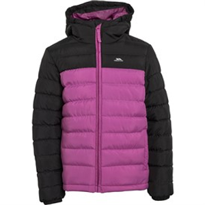 Trespass Girls Oskar Padded Hooded Jacket Deep Pink/Dark Grey