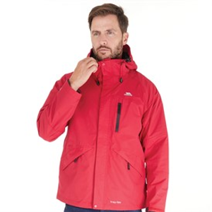 Trespass Mens Corvo Waterproof Hooded Shell Jacket Red